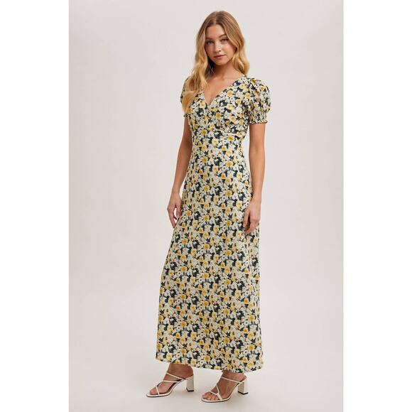 FLORAL PRINT WRAP MAXI SUN DRESS-SMALL - Picture 5 of 7